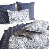 Renee Taylor Delos Quilted Reversible Coverlet Set Super King