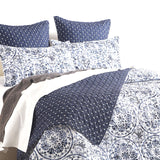 Renee Taylor Delos Quilted Reversible Coverlet Set Super King