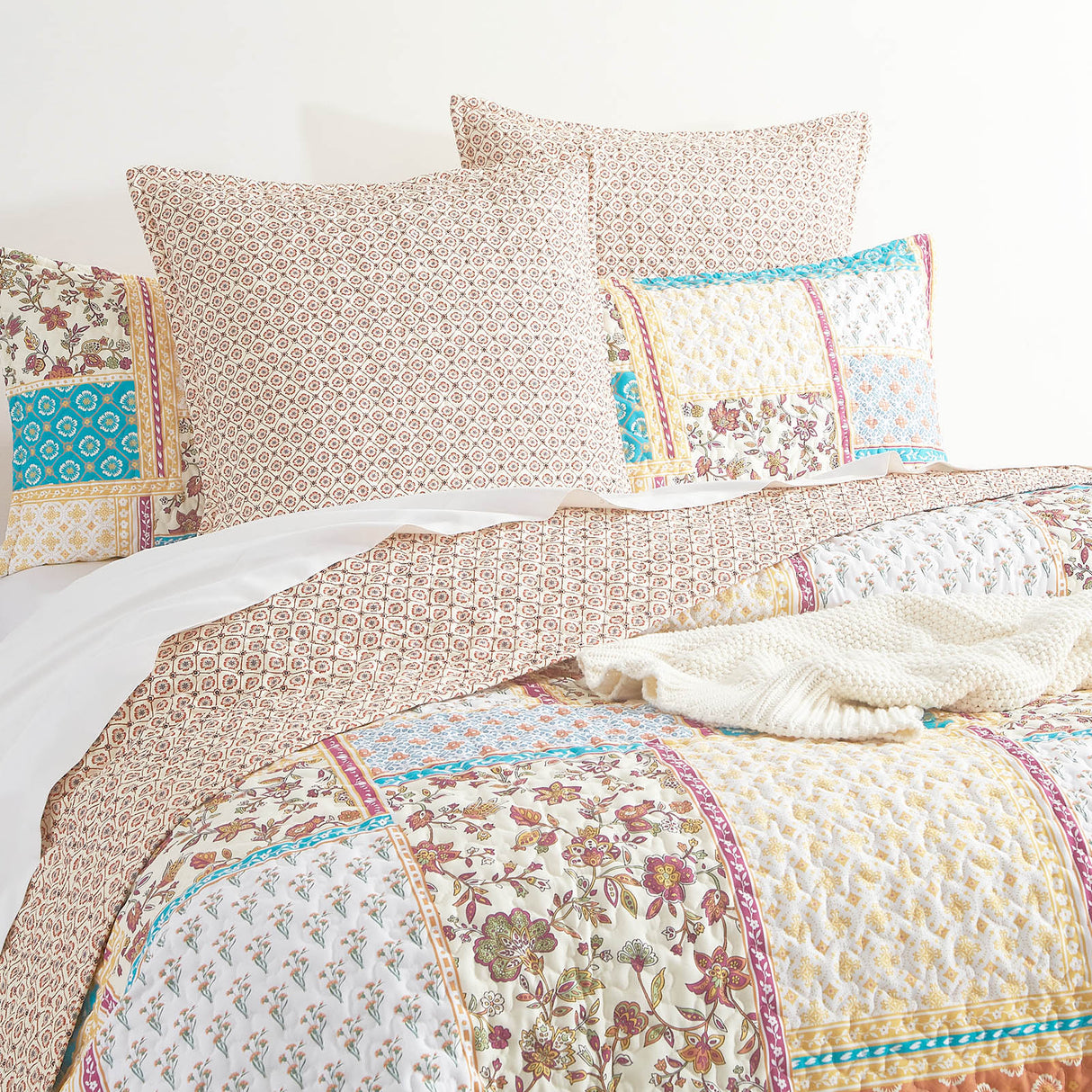 Renee Taylor Amber Quilted Reversible Coverlet Set Super King