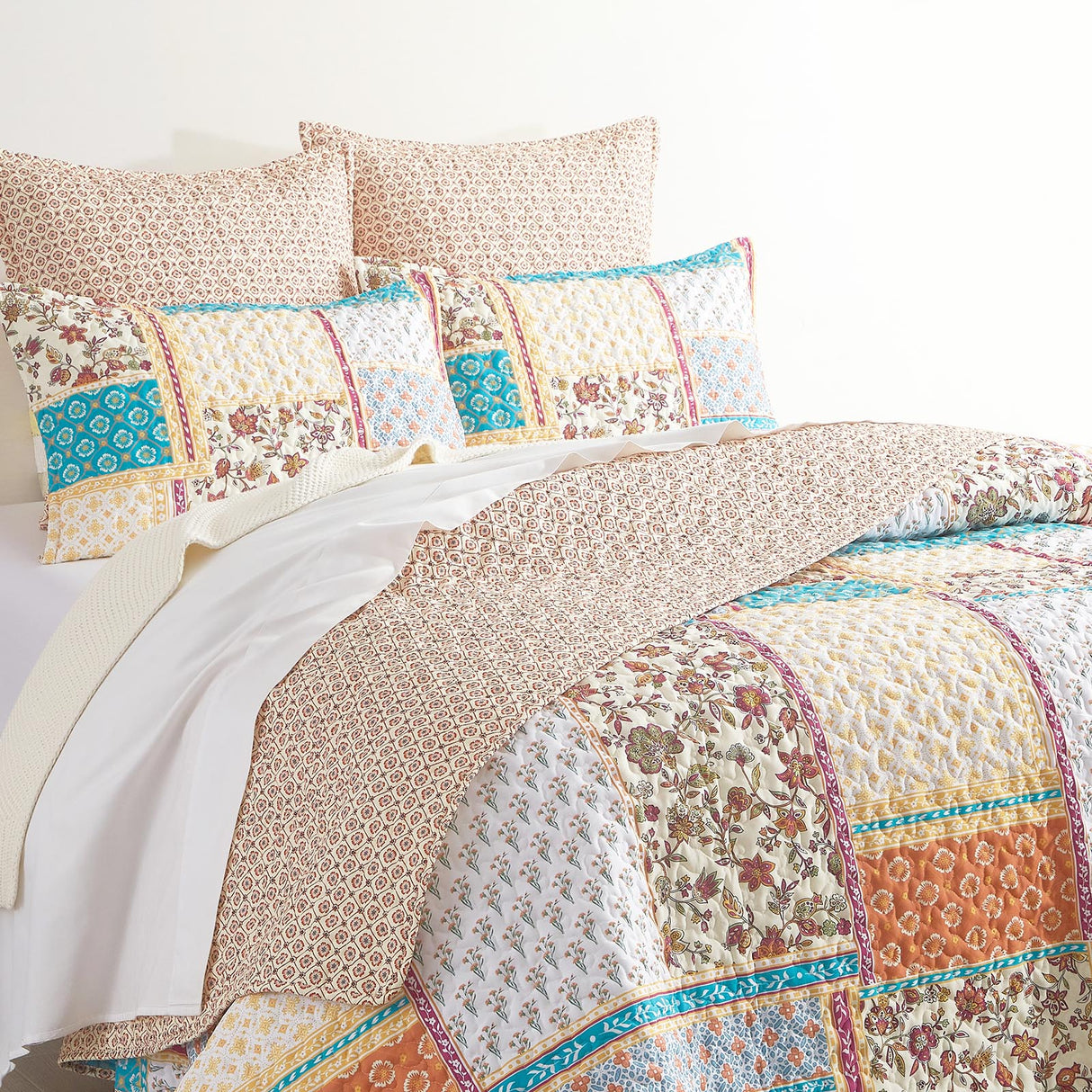 Renee Taylor Amber Quilted Reversible Coverlet Set Super King