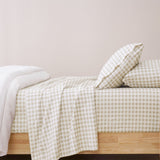 Renee Taylor Bran Gingham Patterned Cotton Sheet Set Queen