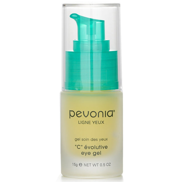 Pevonia Botanica Essentials C Evolutive Eye Gel in 15g tube, reduces wrinkles, hydrates with Hyaluronic Acid and Vitamin C.