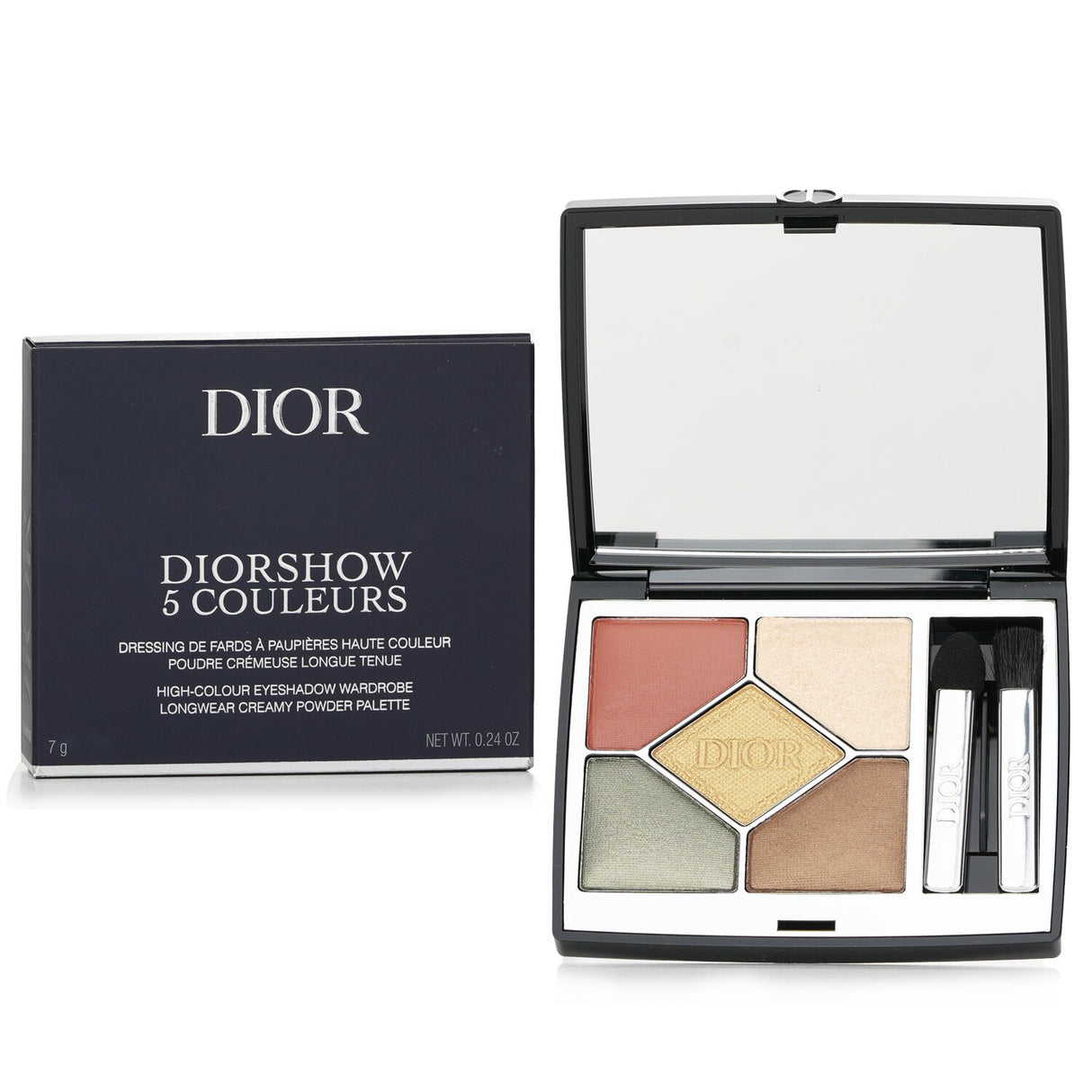 Christian Dior Diorshow 5 Couleurs Eyeshadow Palette in #343 Khaki, featuring five creamy shades for versatile looks.