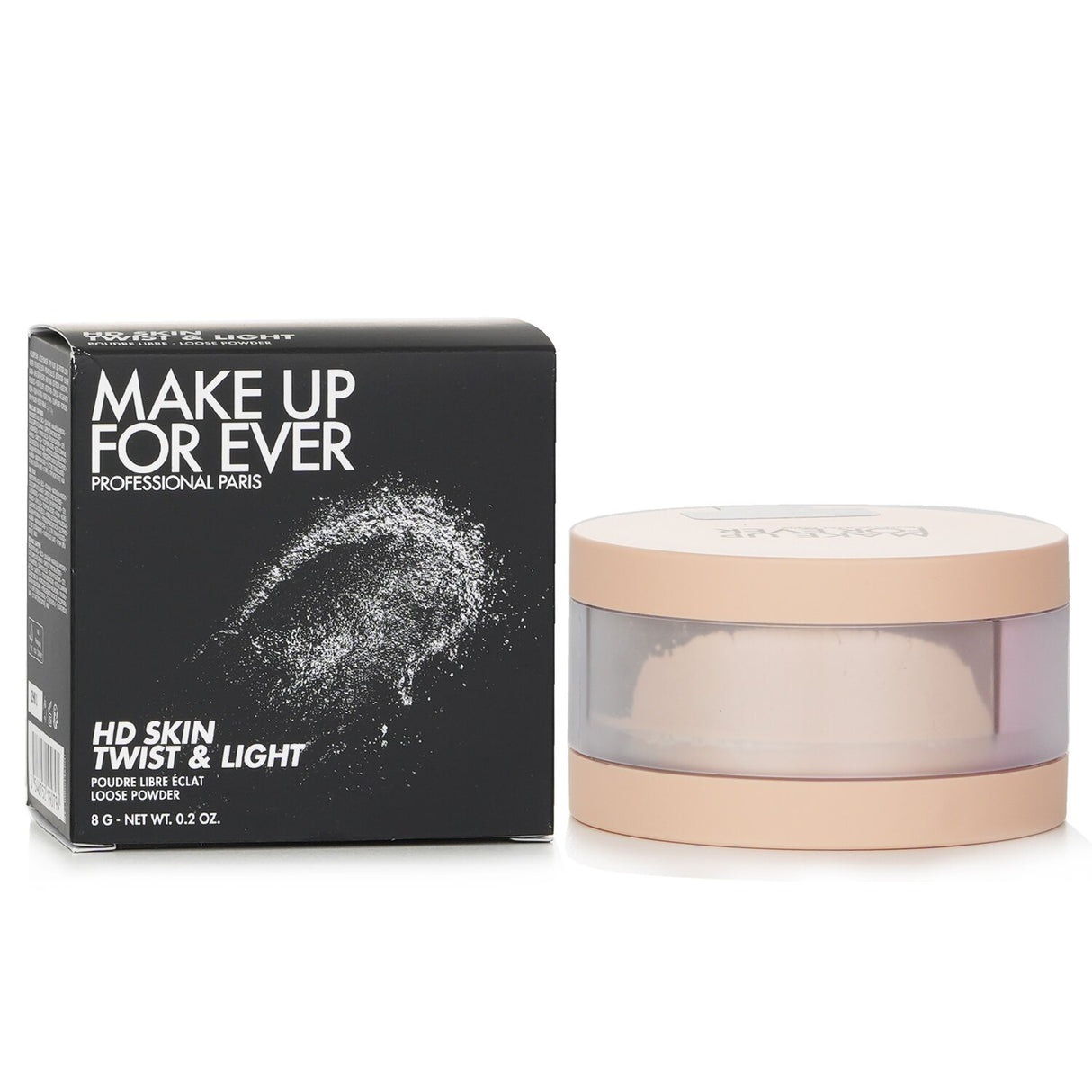 Make Up For Ever HD Skin Twist & Light Loose Powder in #1.0 Clair/Light, featuring a blend for lightweight, radiant coverage.