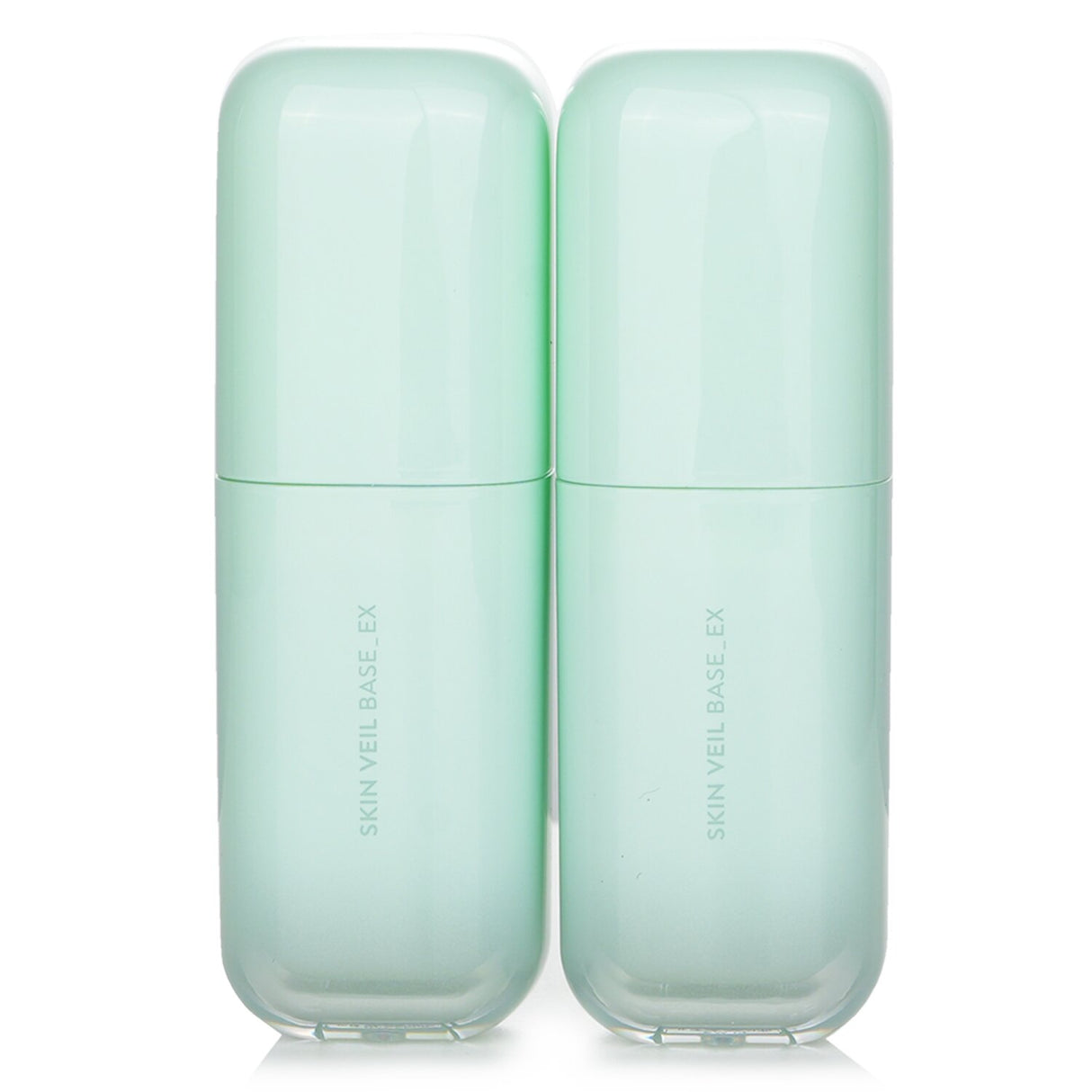 Laneige Skin Veil Base EX SPF 28 Duo Set in mint green, features 2x30ml bottles for radiant, even-toned complexion and sun protection.