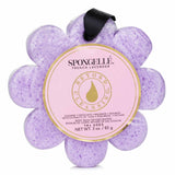 Luxurious purple soap sponge infused with French Lavender, Yuzu, and Edelweiss for radiant, rejuvenated skin.