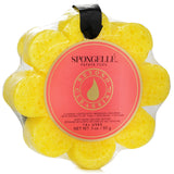 Luxurious yellow soap sponge infused with Papaya Yuzu fragrance, energizing skin and promoting elasticity and brightness.
