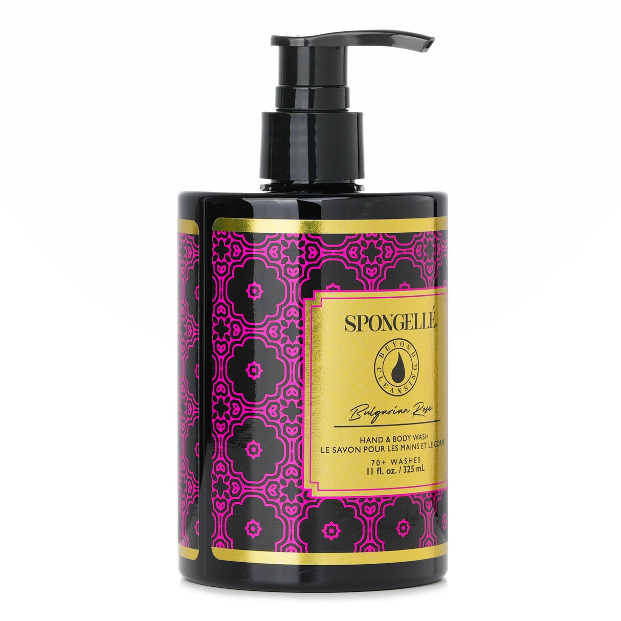 Spongelle Bulgarian Rose Hand & Body Wash in 325ml, infused with nourishing ingredients for a soothing, hydrating cleanse.