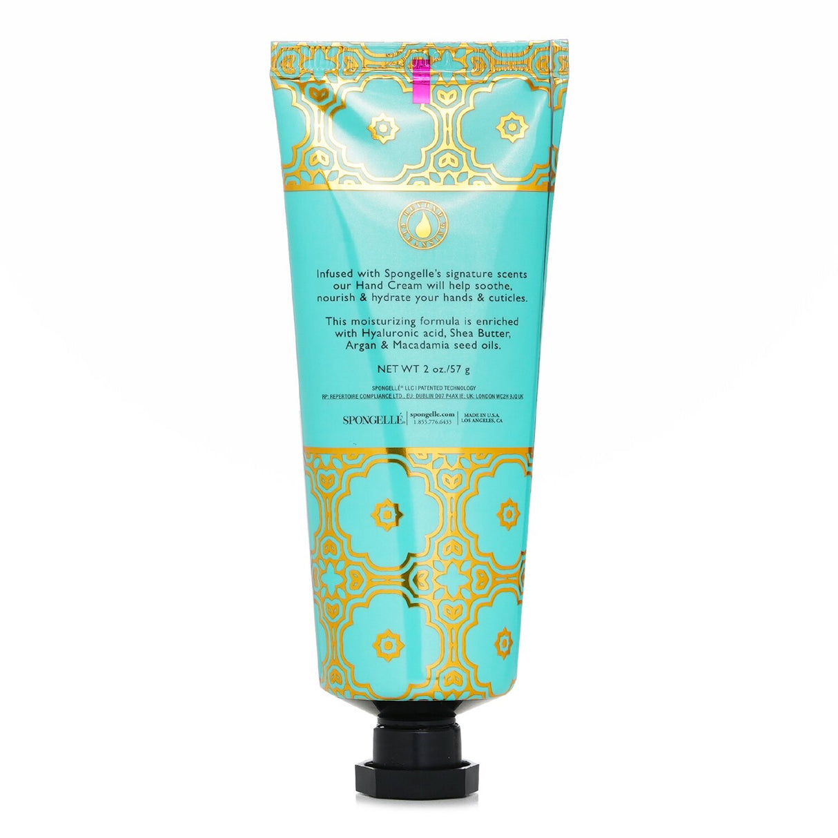 Luxurious Spongelle Beach Grass Hand Cream (57g) with nourishing ingredients for soft, hydrated hands and a calming fragrance.