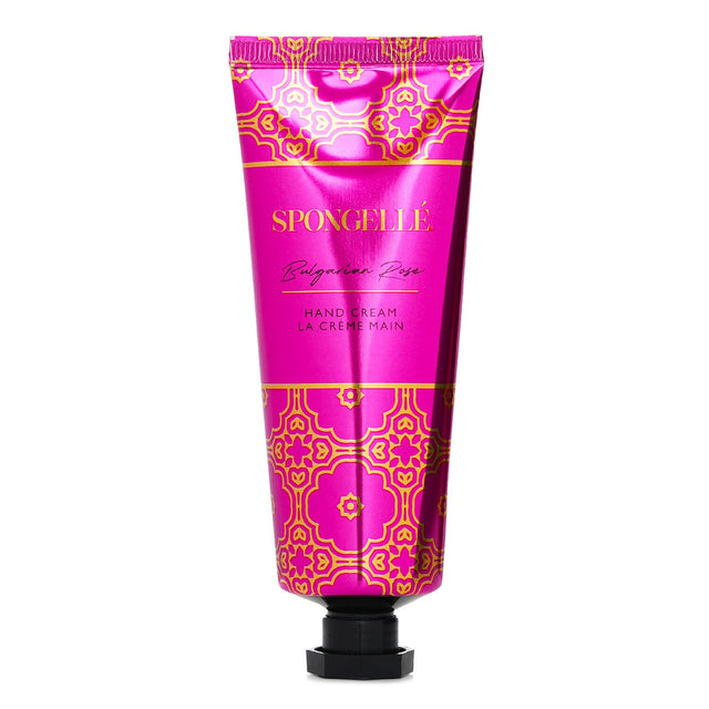Luxurious Bulgarian Rose hand cream with hydrating ingredients for soft, supple hands; paraben-free, vegan, and eco-friendly.