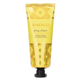 Luxurious Spongelle Honey Blossom Hand Cream (57g) nourishes and hydrates with a soothing lavender and vanilla scent.