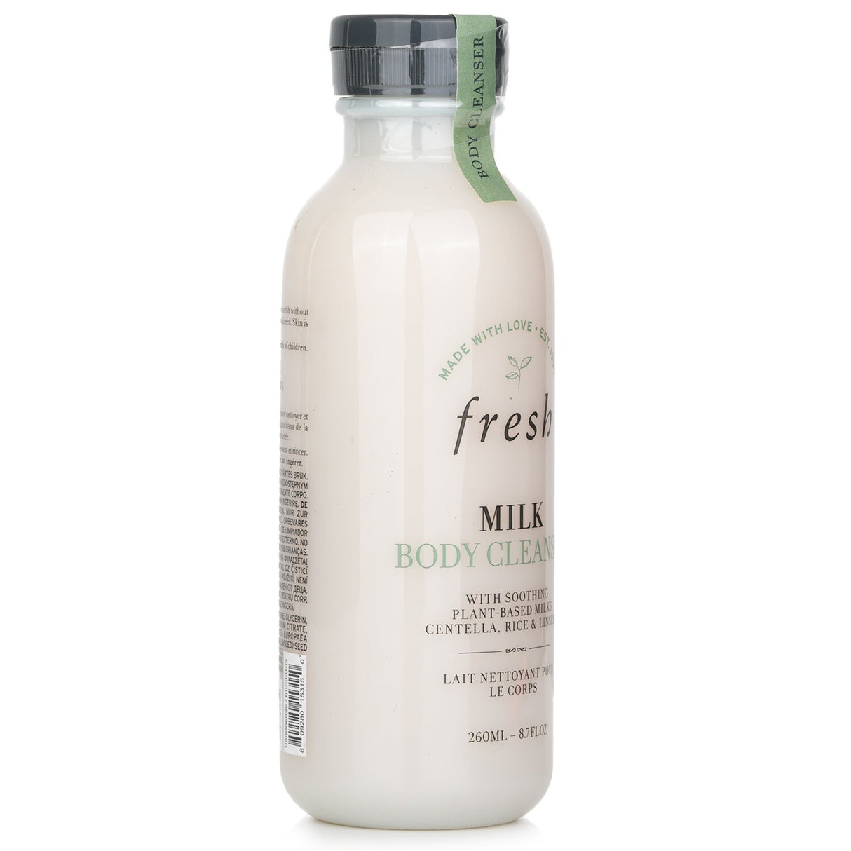 Fresh Milk Body Cleanser in 260ml bottle, a moisturizing body wash with plant-based milks for gentle, pH-balanced cleansing.