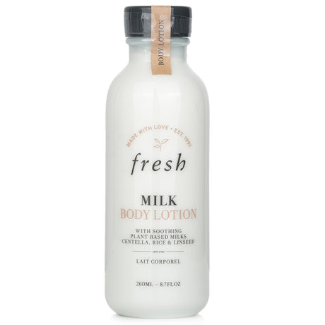 Fresh Milk Body Lotion 260ml offers fast absorption with plant-based milks for deep hydration and a non-greasy, velvety finish.