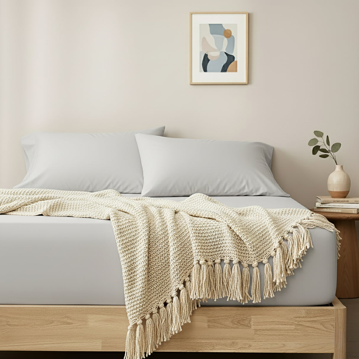 400 Thread Count Egyptian Cotton Fitted & Pillow Case  Deep King Antarctica