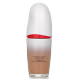 Shiseido Revitalessence Skin Glow Foundation SPF 30 in #410 Sunstone, a lightweight, radiant foundation for all skin types.