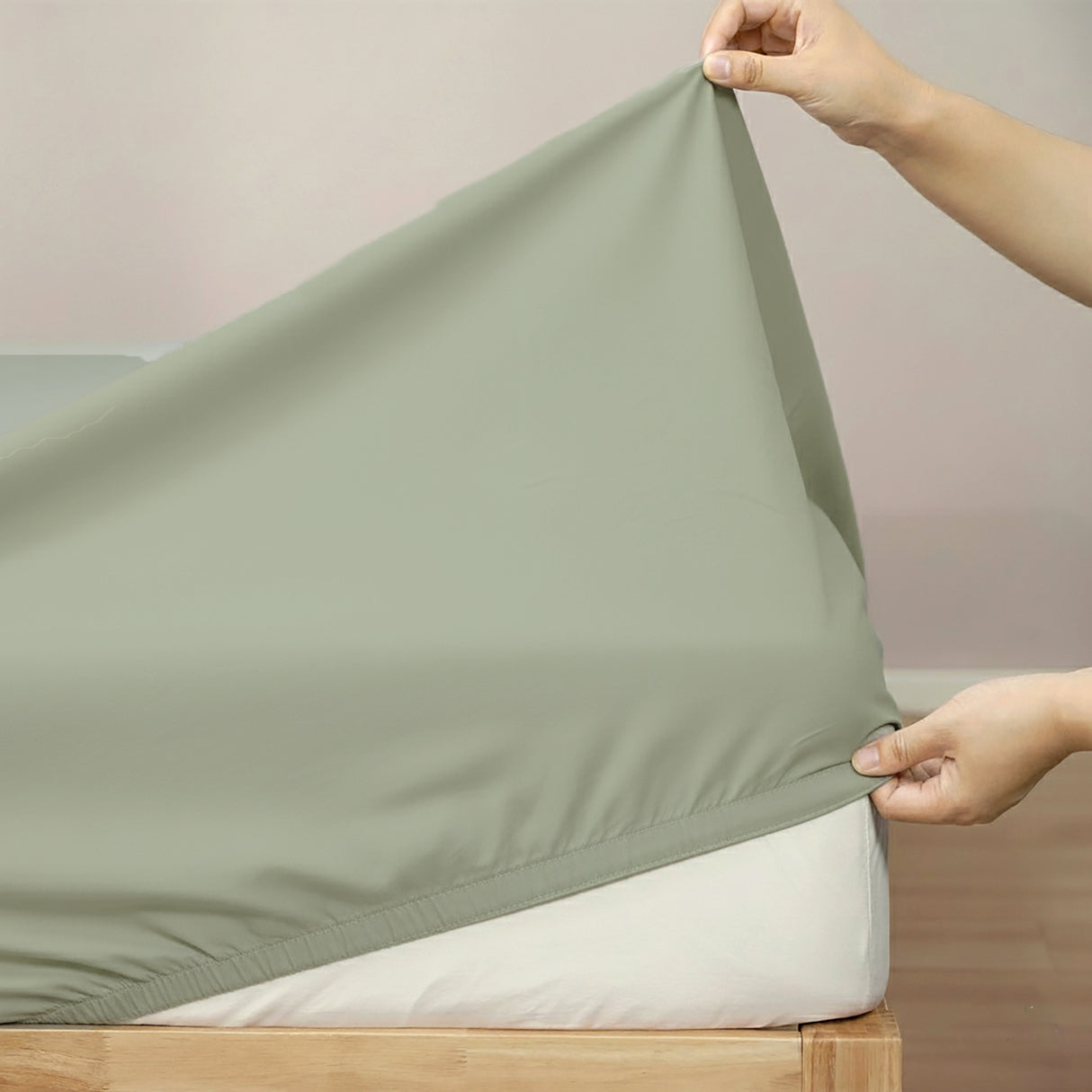 400 Thread Count Egyptian Cotton Fitted & Pillow Case  Long Single Basil