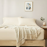 400 Thread Count Egyptian Cotton Fitted & Pillow Case  Deep King Vanilla