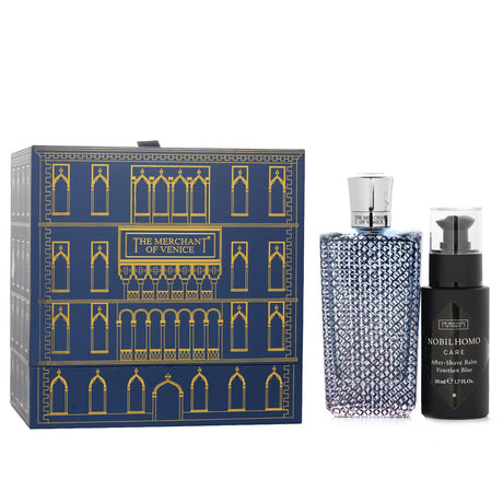 Elegant Venetian Hard Coffret featuring 100ml Eau De Parfum and 50ml After Shave Balm for a luxurious grooming experience.