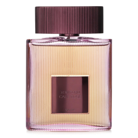 Tom Ford Cafe Rose Eau De Parfum Spray 100ml, a luxurious blend of rose, saffron, and patchouli in an elegant bottle.