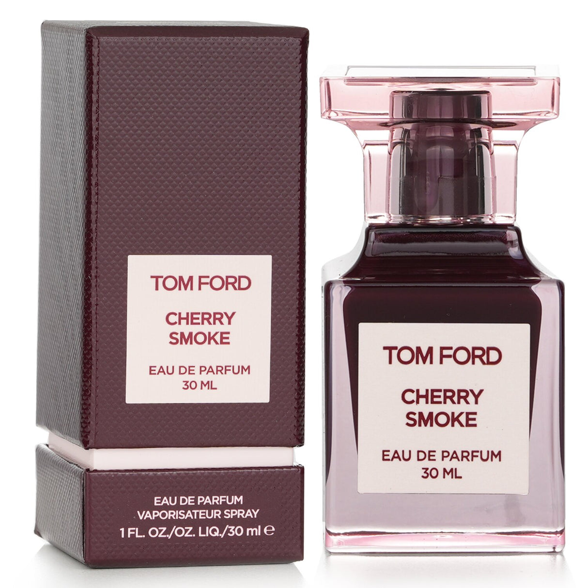 Tom Ford Cherry Smoke Eau De Parfum Spray, 30ml, showcasing a blend of sweet cherry and smoky leather notes.