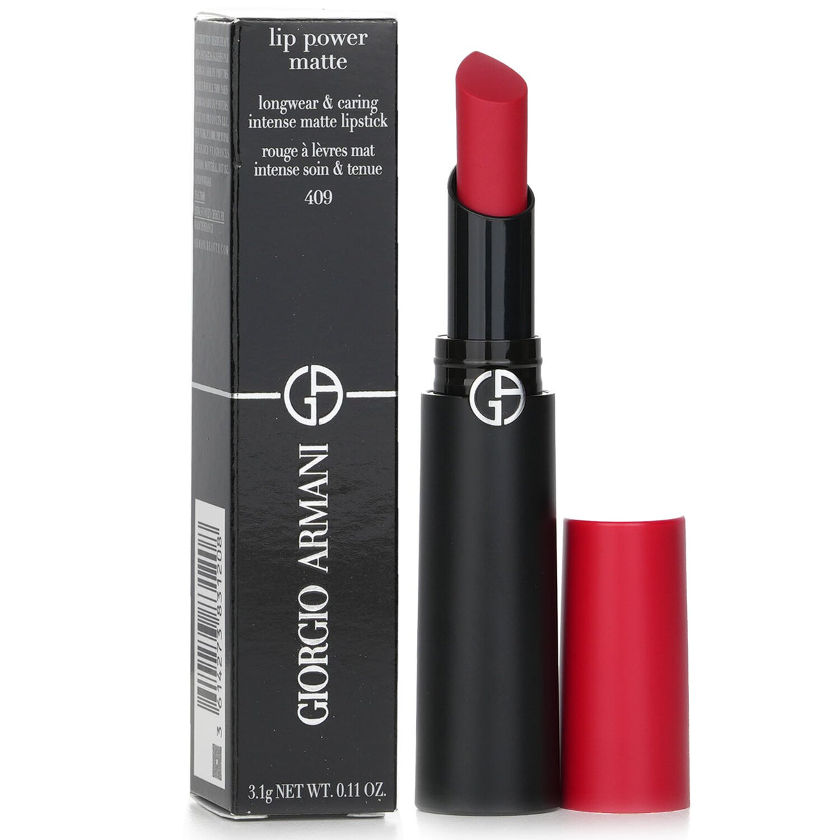 Giorgio Armani Lip Power Matte Lipstick #40, featuring intense color, hydration, and a long-lasting matte finish.