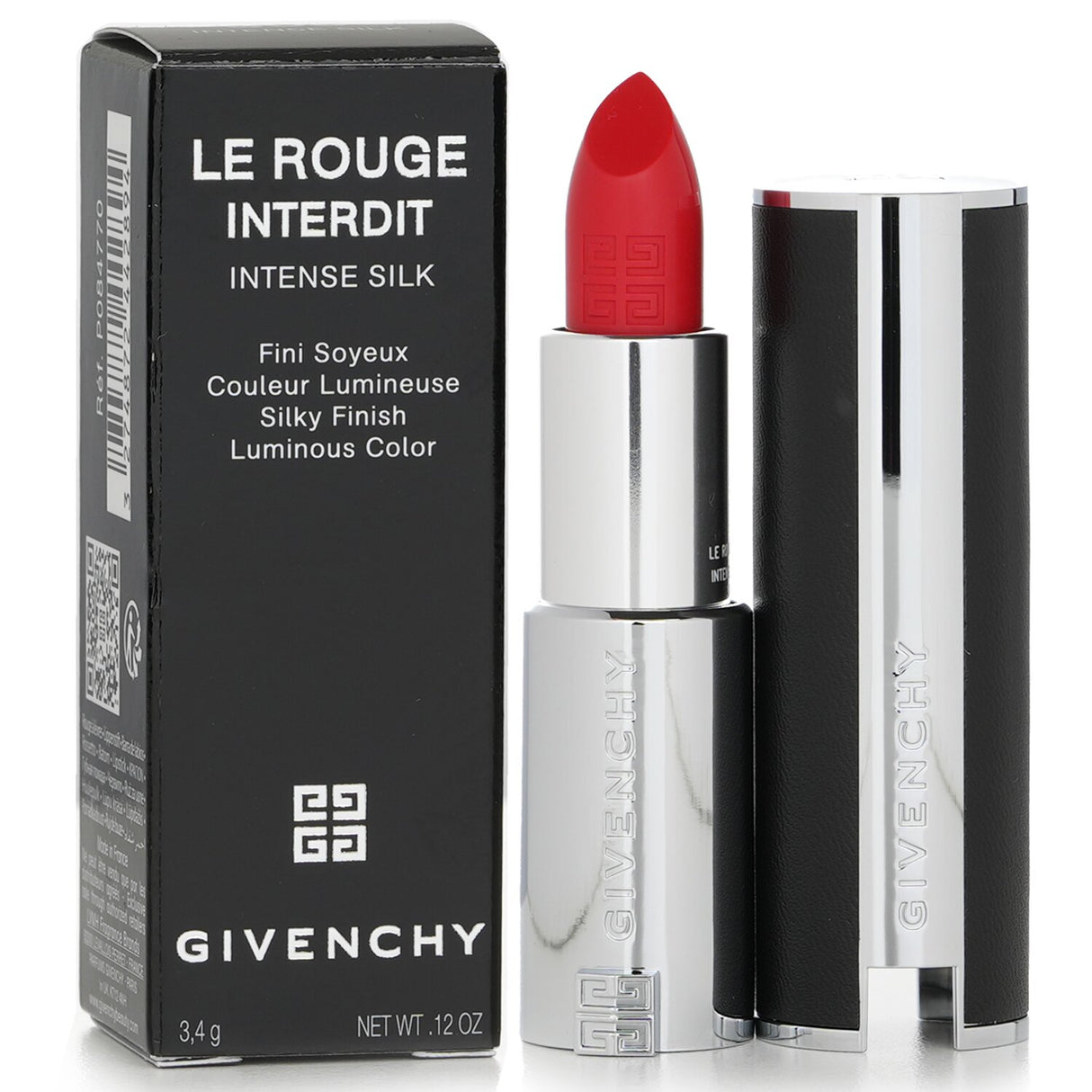 Luxurious Givenchy lipstick in #N306 Carmin Escarpin; vivid color, silky application, hydrating, in a stylish leather case.