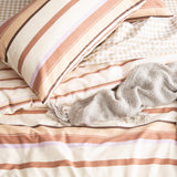 Textured Cotton Slub Reversible Quilt Cover Set Super King William Stripe