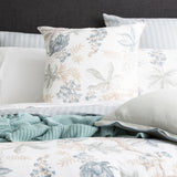 Renee Taylor Textured Cotton Slub Reversible Quilt Cover Set King Floral Vine