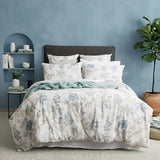 Renee Taylor Textured Cotton Slub Reversible Quilt Cover Set King Floral Vine