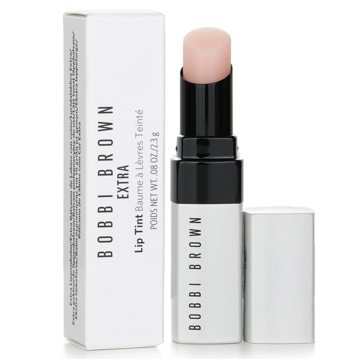 Bobbi Brown Extra Lip Tint in #338 Bare Pink, a moisturizing balm with sheer color for a natural, radiant lip look.