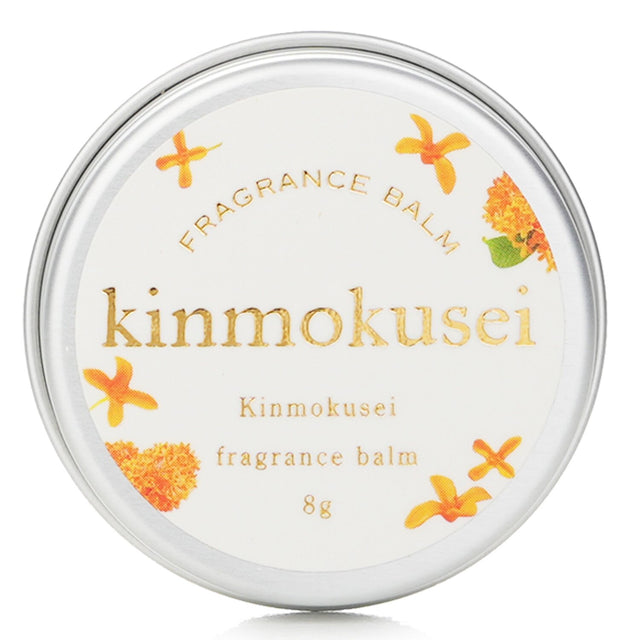 Kinmokusei Fragrance Balm by Daily Aroma Japan, 8g, infused with fragrant olive essence for a calming aroma experience.