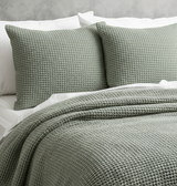 Cloud Linen  Stone Washed Cotton Waffle Comforter Set King/Super King Moss