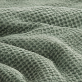 Cloud Linen  Stone Washed Cotton Waffle Comforter Set King/Super King Moss