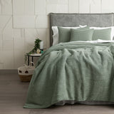 Cloud Linen  Stone Washed Cotton Waffle Comforter Set King/Super King Moss