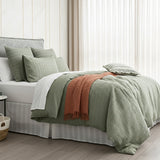 Cloud Linen Celeste Seersucker Cotton Waffle Quilt Cover Set Queen Sage