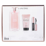 Luxury Lancome Idole Eau De Parfum Coffret includes 50ml spray, body cream, and mascara for an elegant fragrance experience.