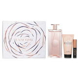 Luxurious Lancome Idole Eau De Parfum Coffret featuring a 50ml perfume, body cream, and mascara in elegant packaging.