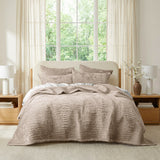 Renee Taylor Blake Velvet Coverlet Set Single/Double Nude