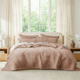 Renee Taylor Blake Velvet Coverlet Set Super King Wood