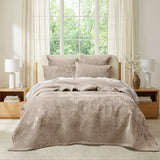 Renee Taylor Archie Cross Stitch Velvet Coverlet Set Queen/King Nude