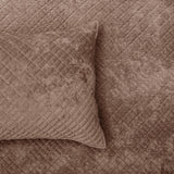 Renee Taylor Archie Cross Stitch Velvet Coverlet Set Single/Double Wood