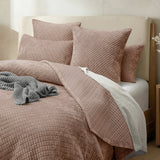 Renee Taylor Archie Cross Stitch Velvet Coverlet Set Single/Double Wood