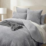 Renee Taylor Archie Cross Stitch Velvet Coverlet Set Single/Double Silver Line