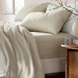 Renee Taylor Washed Linen Cotton Sheet Set King Natural