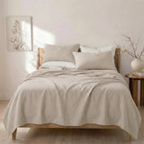 Renee Taylor Washed Linen Cotton Sheet Set Queen Natural