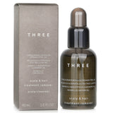 Nourishing scalp and hair treatment oil that cleanses, revitalizes, and enhances hair vitality with natural ingredients.