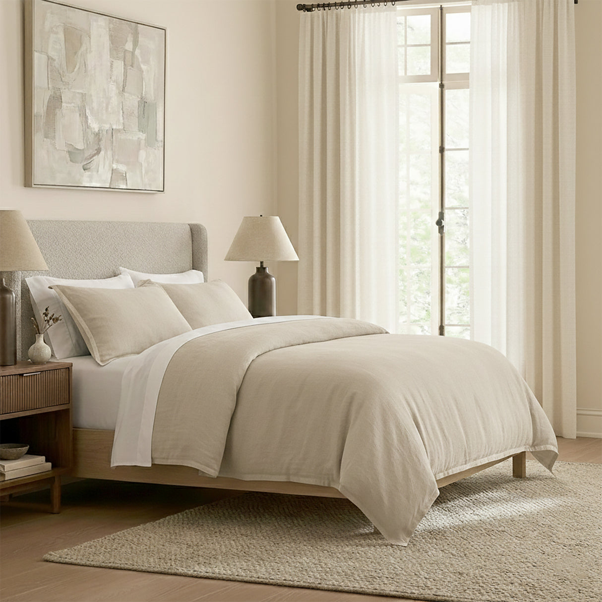 Renee Taylor Washed Linen Cotton Euro P/Case Natural