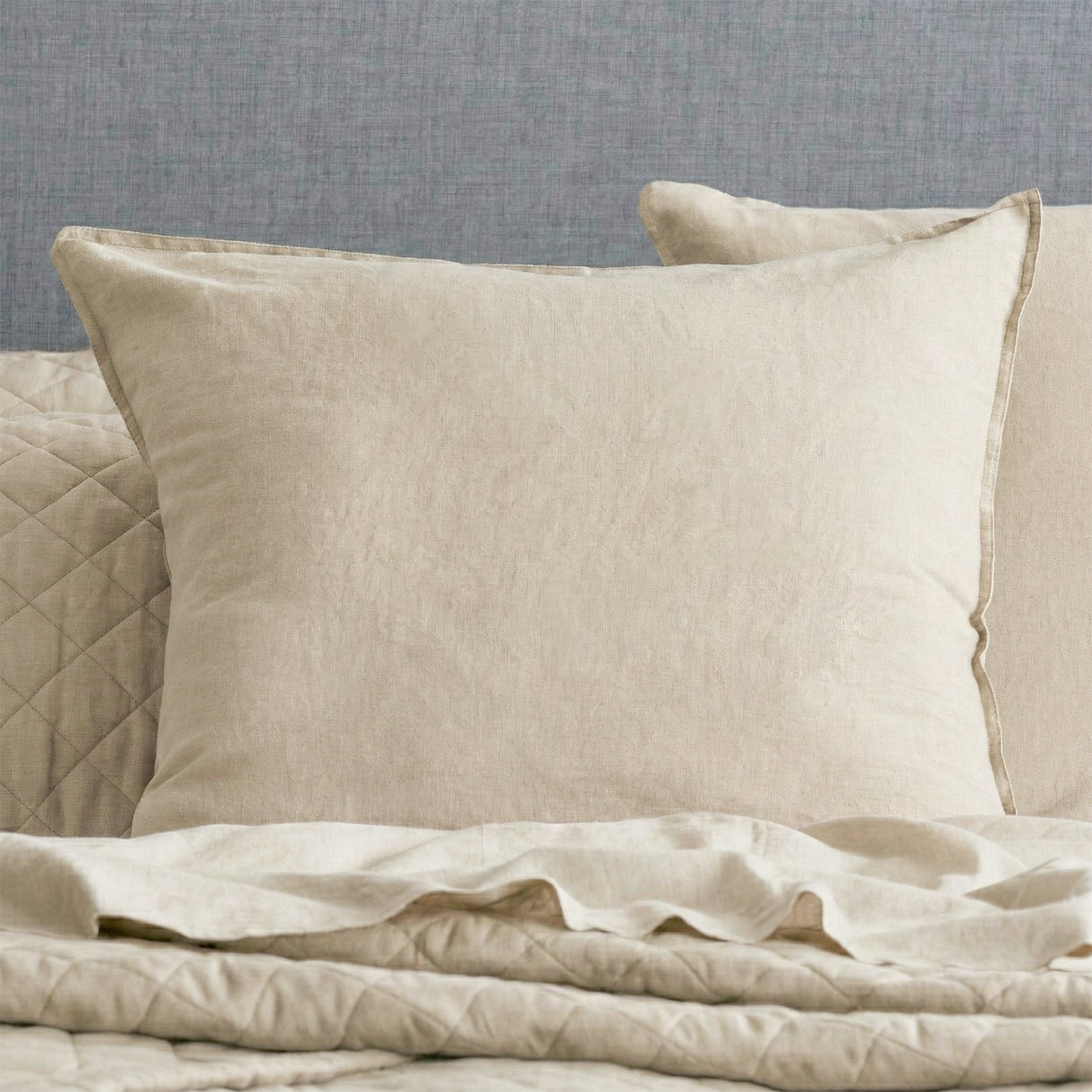 Renee Taylor Washed Linen Cotton Quilt Cover Set Double Natural