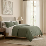 Renee Taylor Washed Linen Cotton Quilt Cover Set Double Leaf