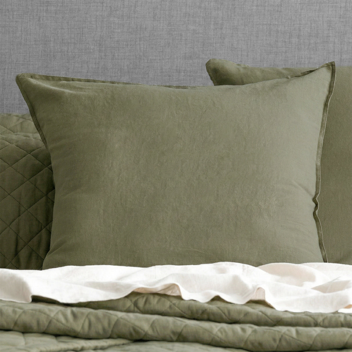Renee Taylor Washed Linen Cotton Euro P/Case Leaf